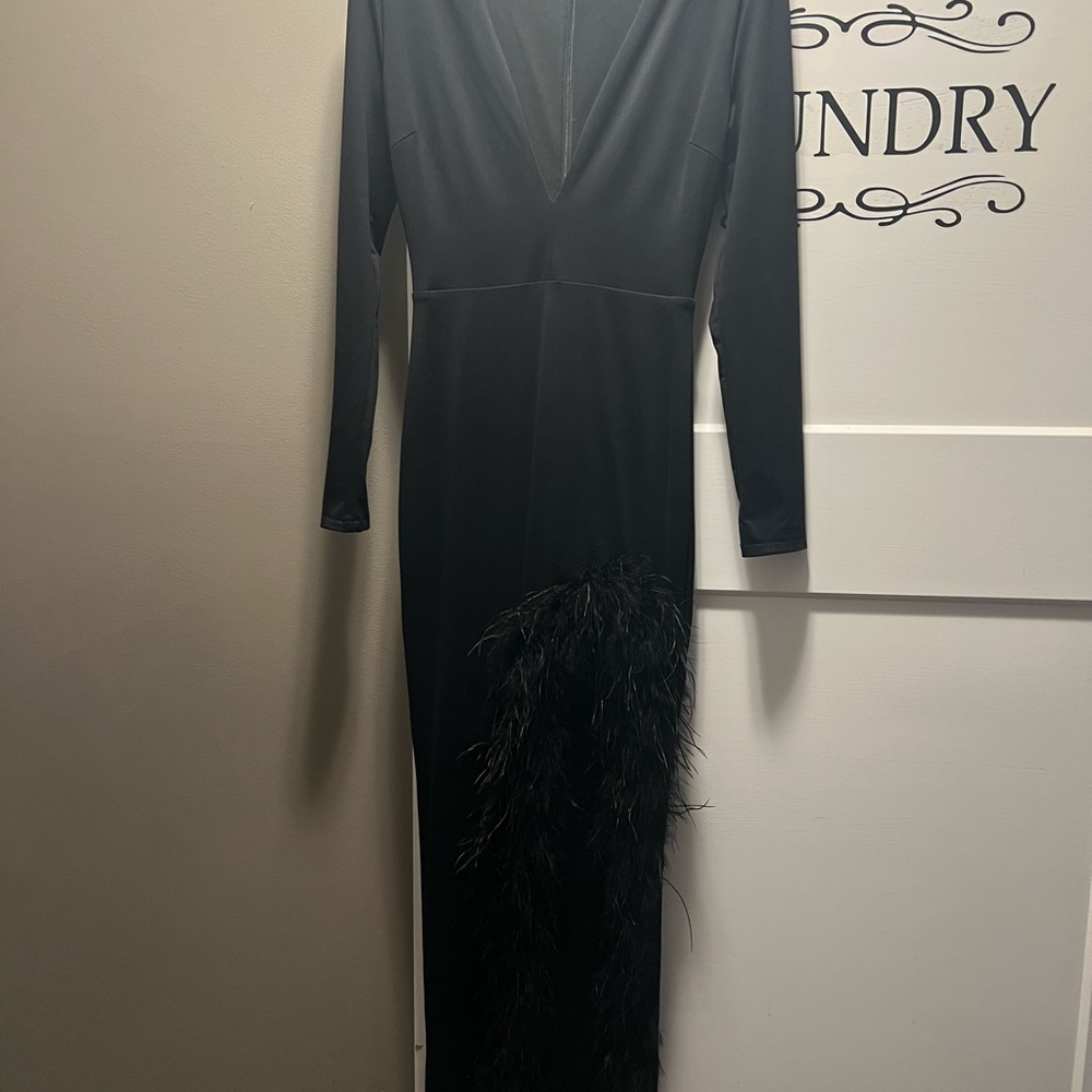 Club L London Black V-Neck Long Sleeve Bodycon Dress